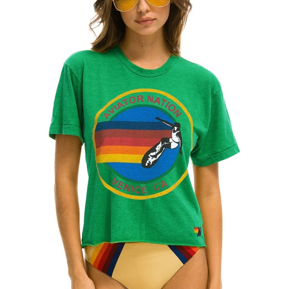 Aviator Nation Kelly Green Venice Boyfriend Tee